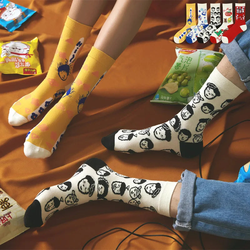 Colorful Graffiti Harajuku Flower Socks Set