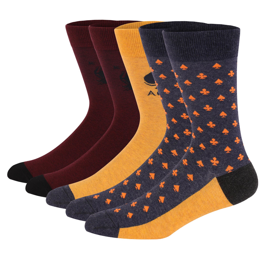 Men’s Argyle Cotton Crew Dress Socks Set