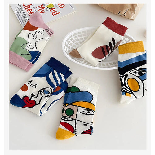 Colorful Graffiti Harajuku Flower Socks Set