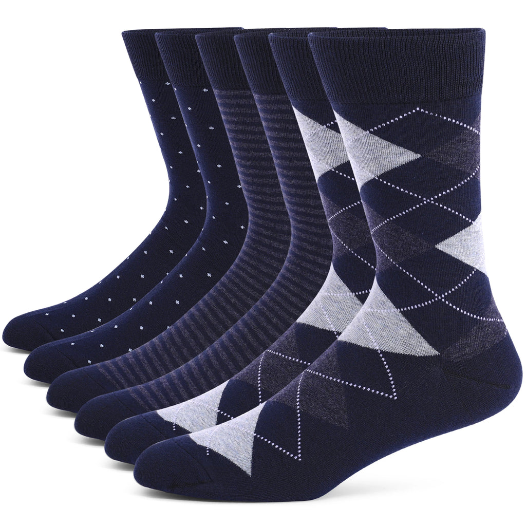 Men’s Argyle Cotton Crew Dress Socks Set