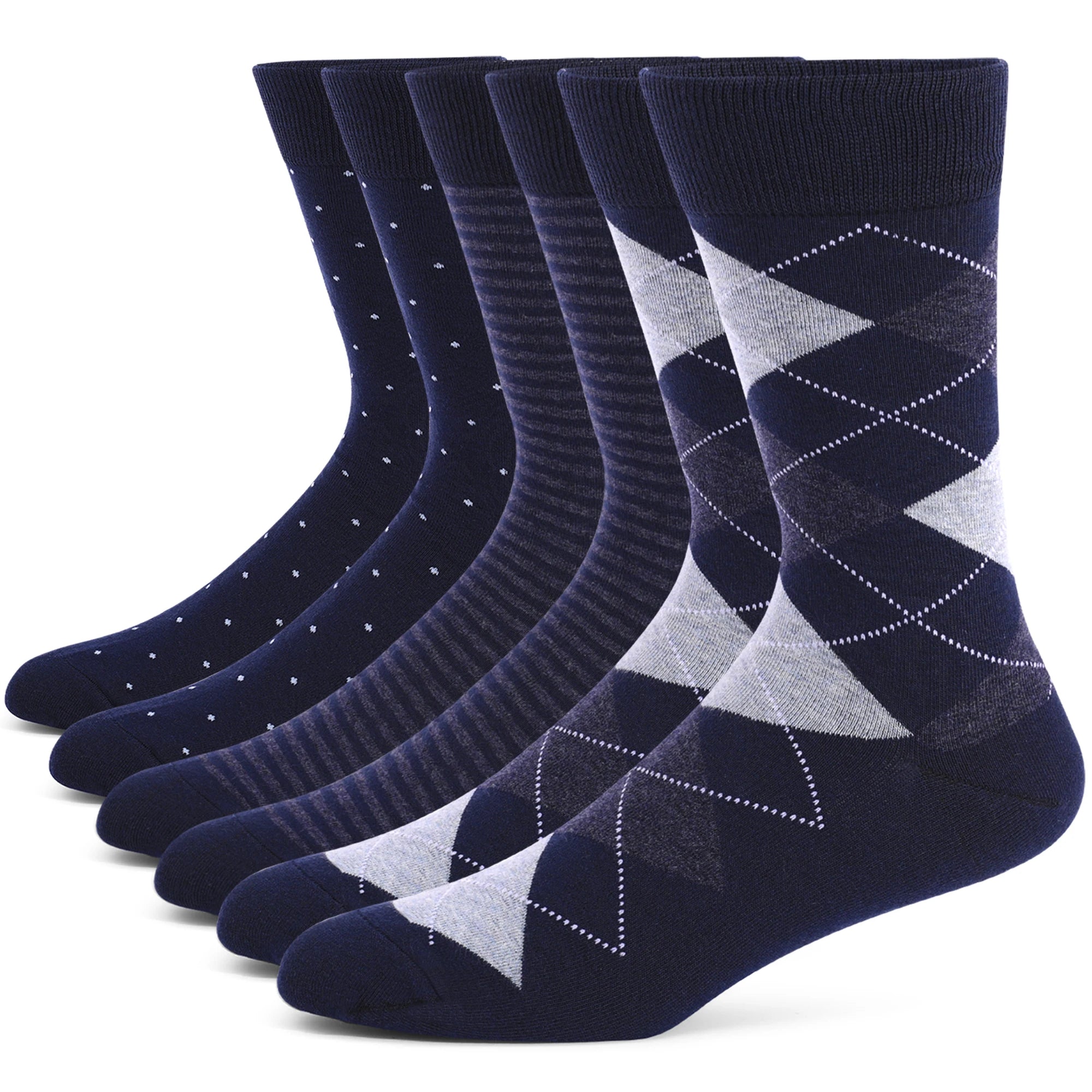 Men’s Argyle Cotton Crew Dress Socks Set