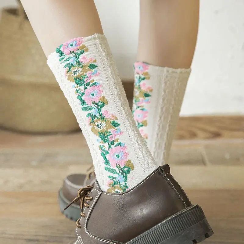 Colorful Graffiti Harajuku Flower Socks Set