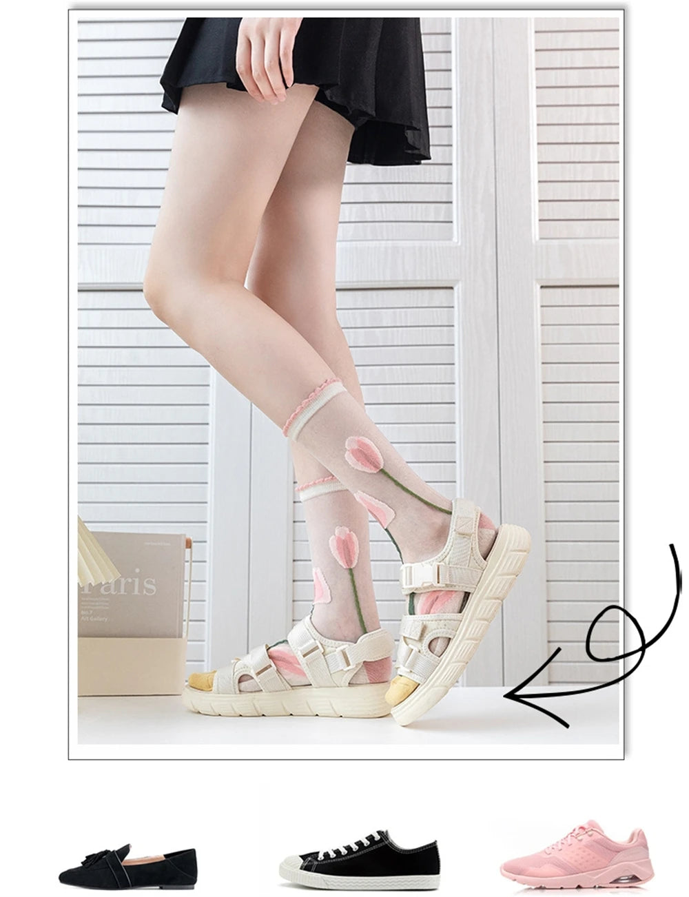 Ultra Thin Tulip Transparent Fairy Style Socks