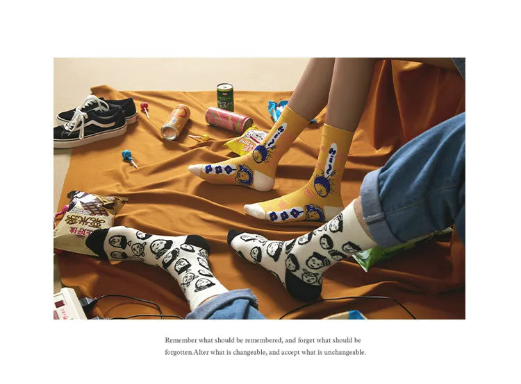 Colorful Graffiti Harajuku Flower Socks Set
