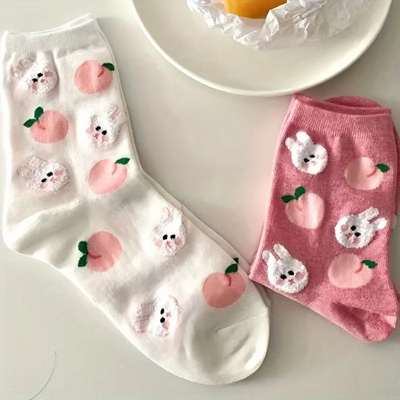 Cute Cartoon Bear Rabbit Korean Socks Set