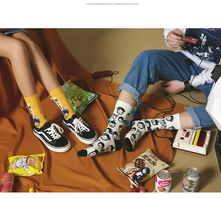 Colorful Graffiti Harajuku Flower Socks Set