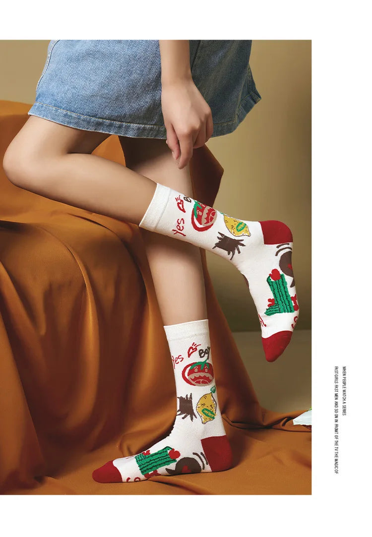 Colorful Graffiti Harajuku Flower Socks Set