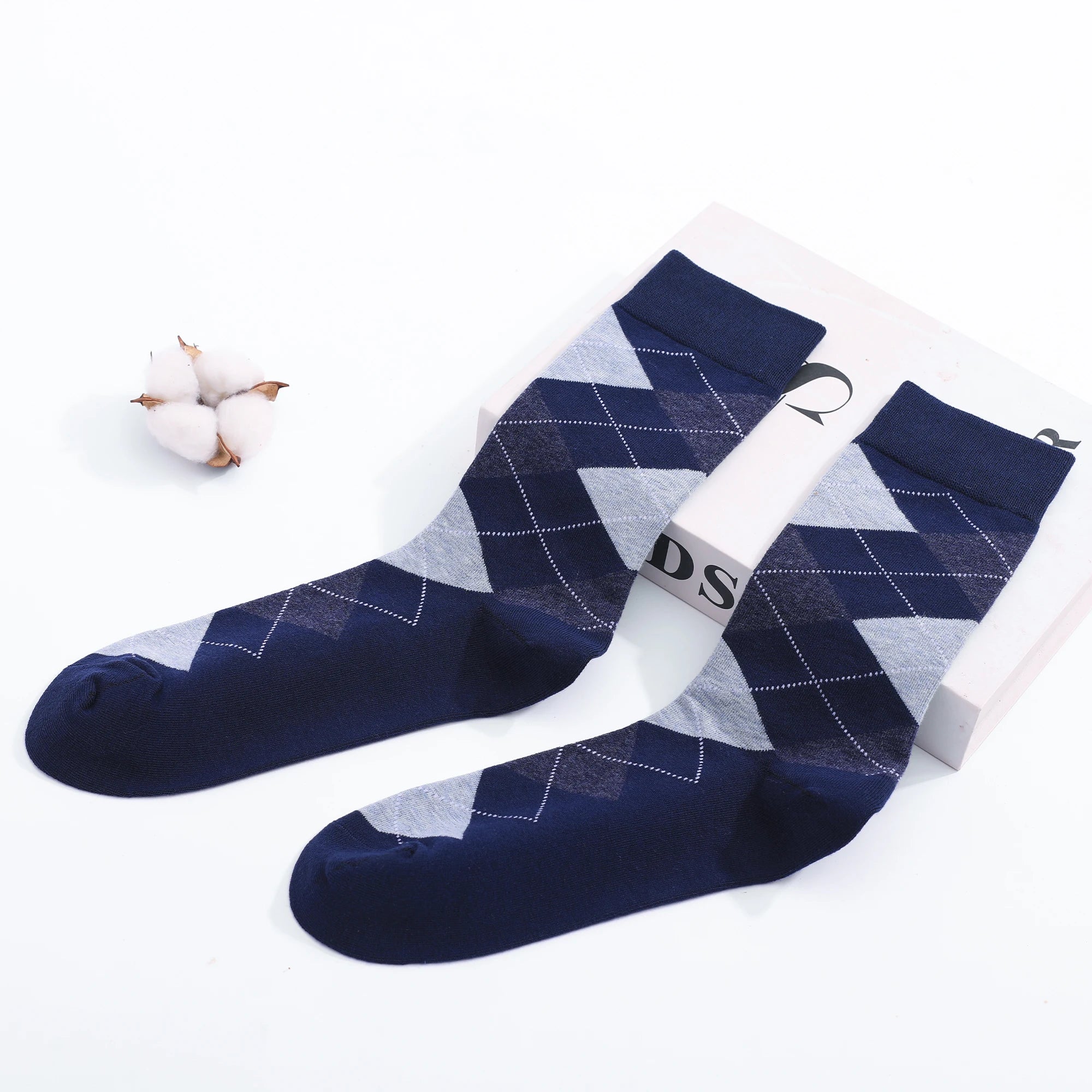 Men’s Argyle Cotton Crew Dress Socks Set