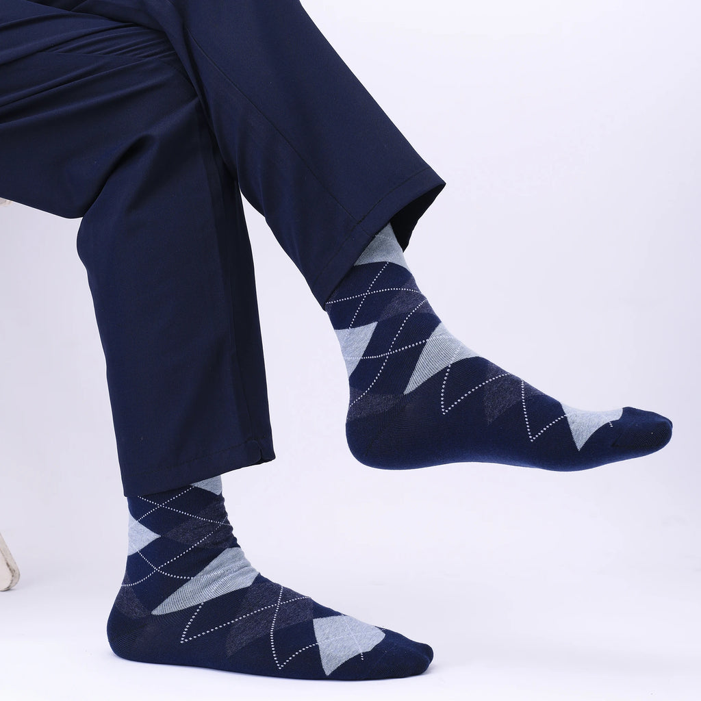 Men’s Argyle Cotton Crew Dress Socks Set