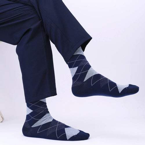 Men’s Argyle Cotton Crew Dress Socks Set