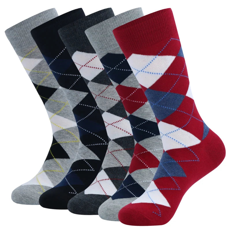 Men’s Argyle Cotton Crew Dress Socks Set